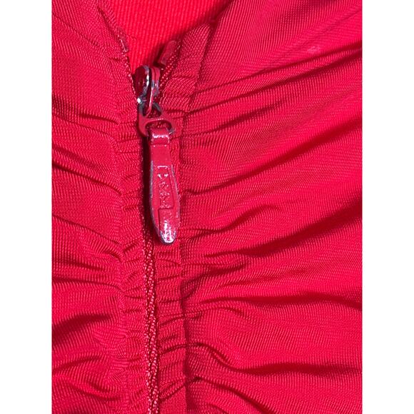 Rosetta Getty Collective Ruched Dress Strapless Sweetheart Maxi Cocktail Red 2 - Picture 5 of 10